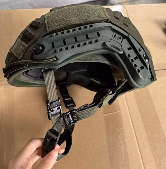 Doppia attrezzatura di sicurezza sicura Polizia verde Comodo casco antiproiettile di livello Iiia Casco balistico veloce